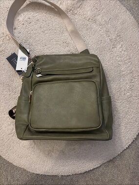 Olive green vegan leather purse/bag